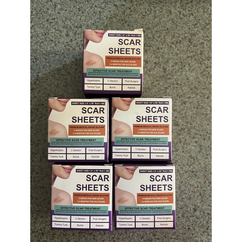 Premium Silicone Scar Sheets 1.6" x 120" Roll-3M Reusable Expires 02/28 Set Of 5